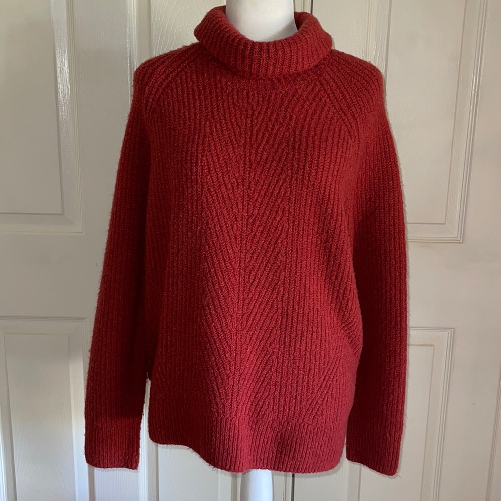 Madewell Burnt Orange Cowl Neck Sweater